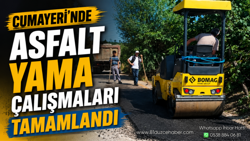 Cumayeri'nde Asfalt Yama Çalışmaları Tamamlandı