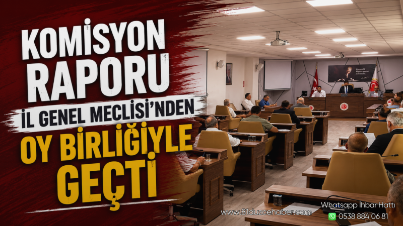 Komisyon Raporu İl Genel Meclisi'nden Oy Birliğiyle Geçti