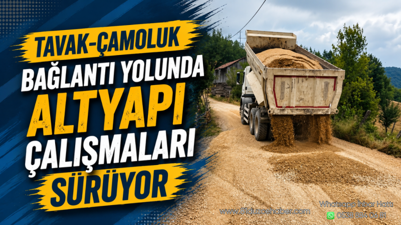 Tavak-Çamoluk Bağlantı Yolunda Altyapı Çalışmaları Sürüyor