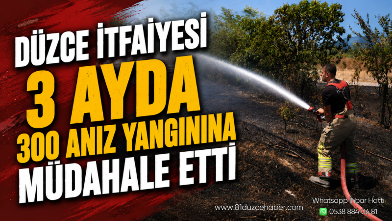 Düzce İtfaiyesi 3 Ayda 300 Anız Yangınına Müdahale Etti