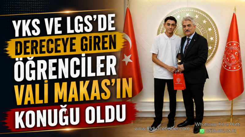 YKS ve LGS’de Dereceye Giren Öğrenciler Vali Makas’ın Konuğu Oldu