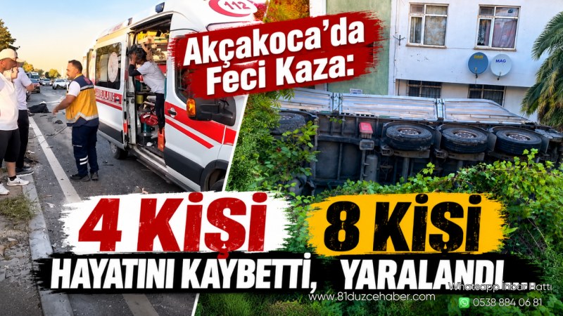 Akçakoca’da Feci Kaza: 4 Kişi Hayatını Kaybetti, 8 Kişi Yaralandı