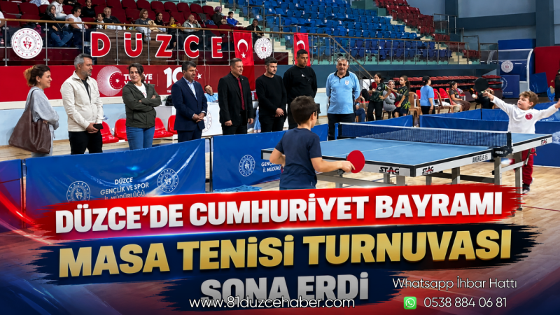Düzce’de Cumhuriyet Bayramı Masa Tenisi Turnuvası Sona Erdi