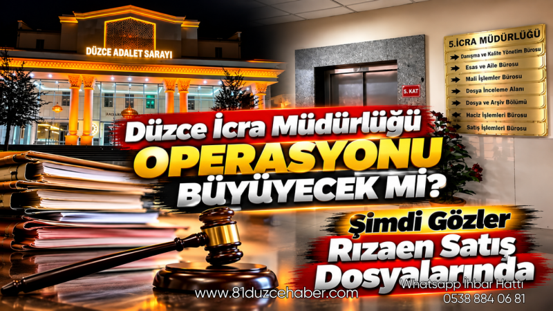 Düzce İcra Müdürlüğü Operasyonu Büyüyecek mi? Şimdi Gözler Rızaen Satış Dosyalarında