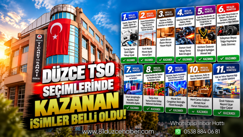Düzce TSO Seçimlerinde Kazanan İsimler Belli Oldu!