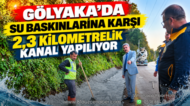 Gölyaka’da Su Baskınlarına Karşı 2,3 Kilometrelik Kanal Yapılıyor