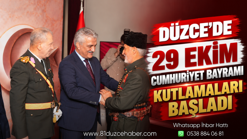 Düzce’de 29 Ekim Cumhuriyet Bayramı Kutlamaları Başladı