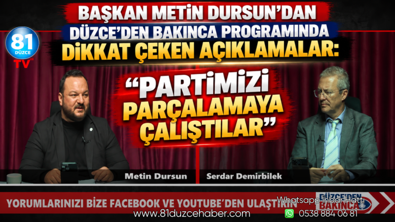 Başkan Metin Dursun: “Partimizi parçalamaya çalıştılar”