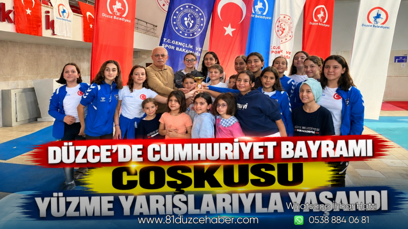 Düzce’de Cumhuriyet Bayramı Coşkusu Yüzme Yarışlarıyla Yaşandı