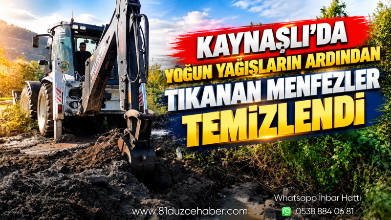 Kaynaşlı’da Yoğun Yağışların Ardından Tıkanan Menfezler Temizlendi