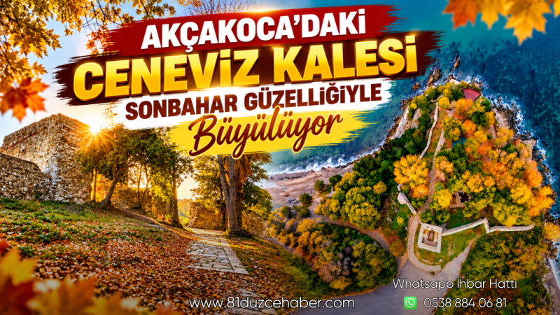 Akçakoca’daki Ceneviz Kalesi Sonbahar Güzelliğiyle Büyülüyor